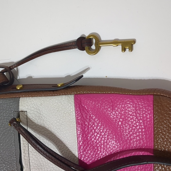 Fossil leather crossbody grey, white and pink - Picture 8 of 10